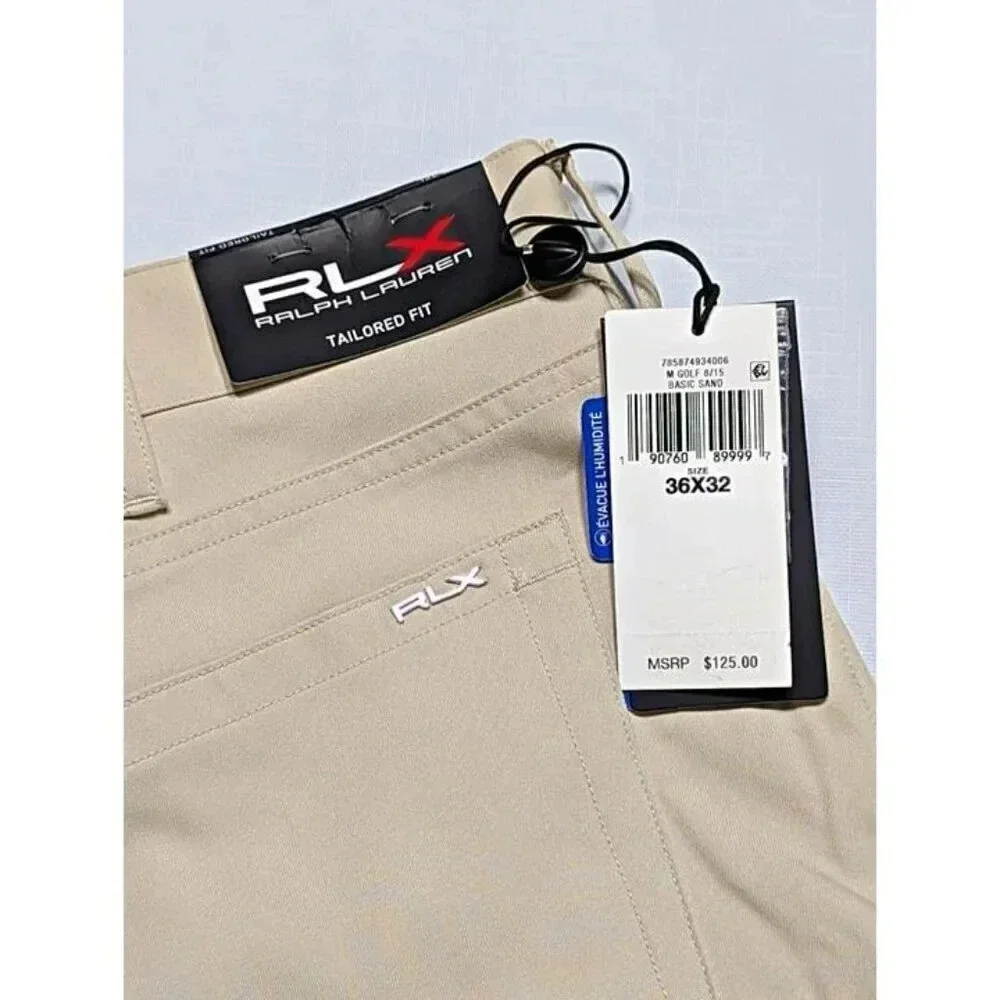 RLX Ralph Lauren Men's Tailored Fit Performance Twill Pant Basic Sand Size 36